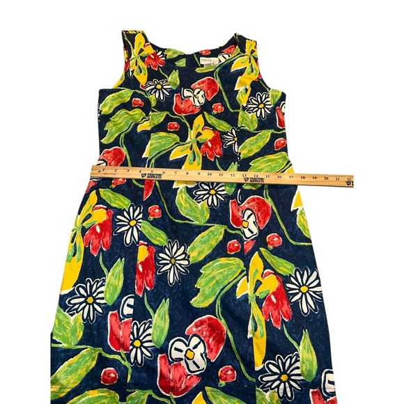 Spiegel Moda Bright Floral Sleeveless Shift Dress With 4 Way Stretch Resort 12 - Picture 8 of 9